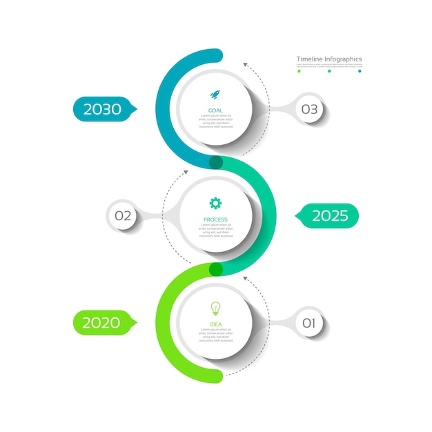 Timeline infographic business abstract background  template circle with three step