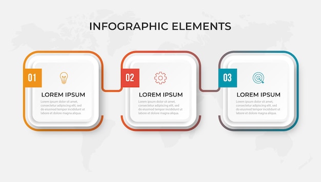 Элемент инфографического дизайна временной шкалы и варианты номеров Бизнес-концепция с 3 шагами Может использоваться для схемы компоновки рабочего процесса годовой отчет веб-дизайн Векторный бизнес-шаблон для презентации