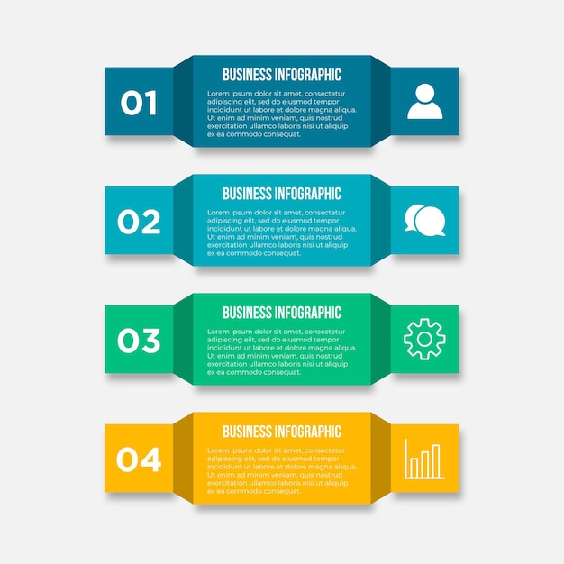 Elemento di progettazione infografica timeline e opzioni numeriche concetto di business con 4 passaggi può essere utilizzato per il diagramma di layout del flusso di lavoro relazione annuale web design modello di business vettoriale per la presentazione