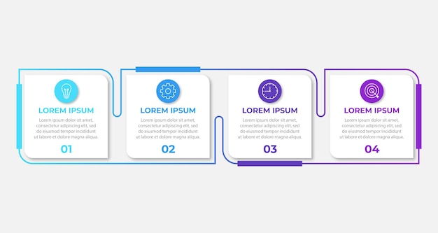 Timeline infographic design element and number options business concept with 4 steps can be used for workflow layout diagram annual report web design vector business template for presentation