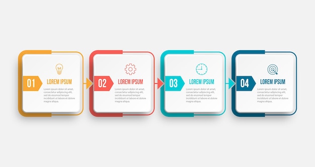 Timeline infographic design element and number options Business concept with 4 steps