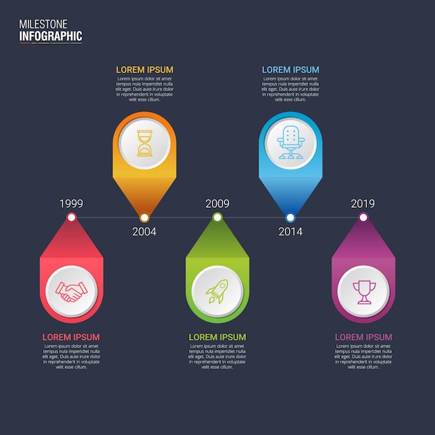 Timeline infographic design vector for business data visualization