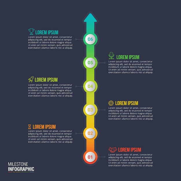 비즈니스 데이터 시각화를위한 타임 라인 Infographic 디자인 벡터