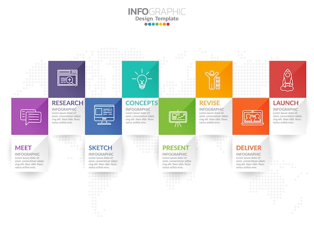 Timeline infographic design vector and marketing icons