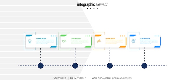 Timeline infographic design vector with number options and 4 steps Can be used for workflow diagram