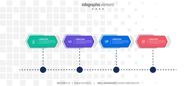 timeline infographic design vector with number options and 4 steps can be used for workflow diagram