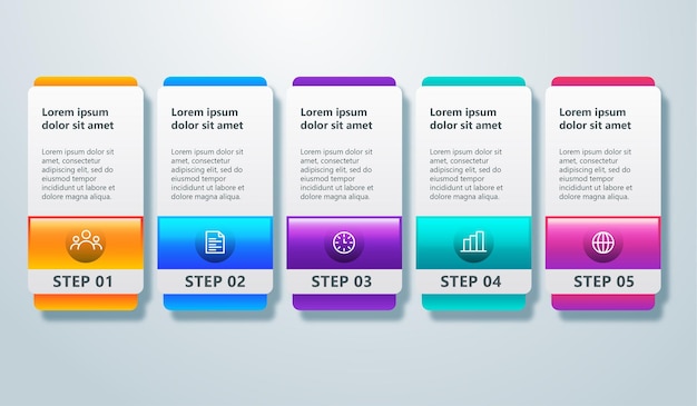 Timeline infographic design with 5 steps