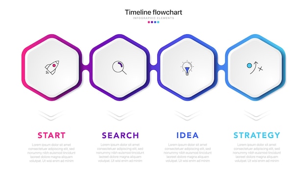 Инфографический дизайн временной шкалы с 6 вариантами или шагами инфографика для бизнес-концепции
