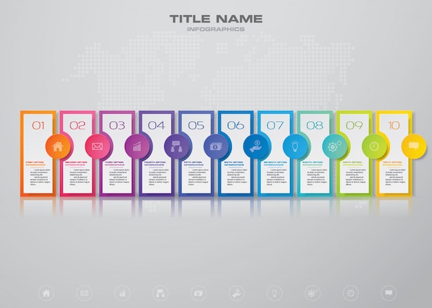 Timeline infographic element chart.