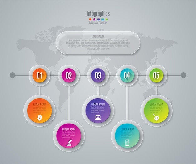 Elementi infographic di cronologia per la presentazione