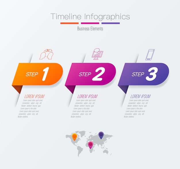 Elementi infographic di cronologia per la presentazione