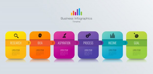 Timeline infographic elements