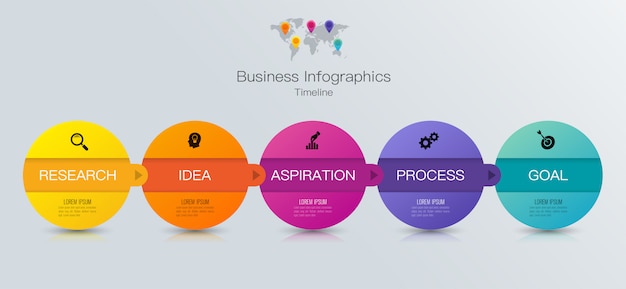 Timeline infographic elements