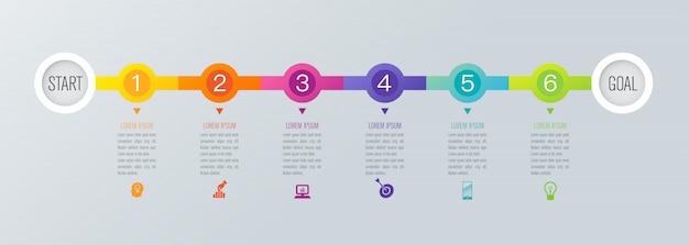 Timeline infographic elements