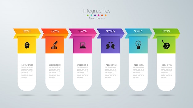 Timeline infographic elements