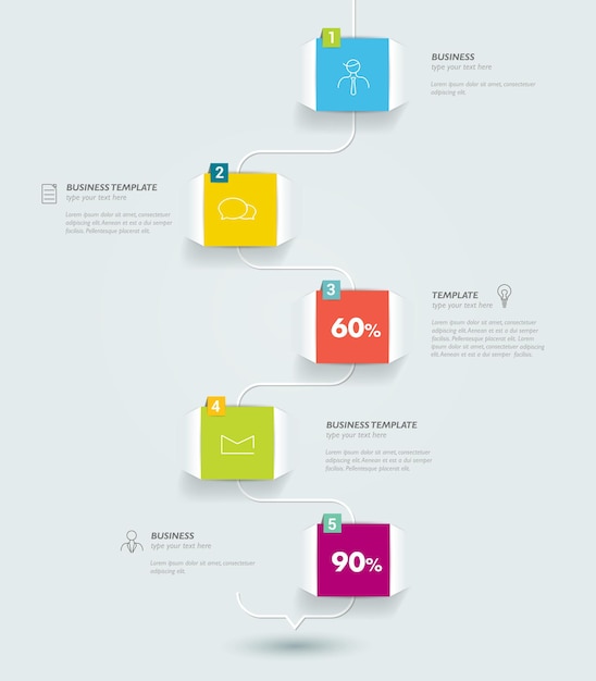 Timeline infographic. Numbered banner template. Vector.