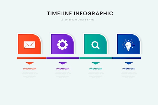 Timeline infographic point steps for business