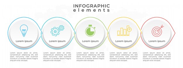 타임 라인 Infographic 템플릿 4 원 옵션, 현대적인 스타일.