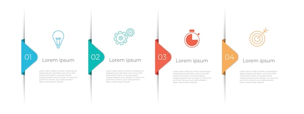 타임 라인 Infographic 템플릿 4 옵션.