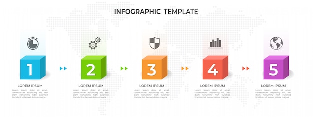 Opzioni del modello di infografica timeline 5.