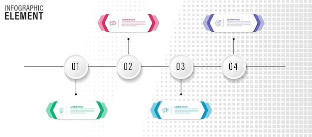 Timeline infographic template Business concept with 4 options Vector illustration