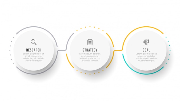 timeline infographic template. business concept with circle and 3 options or steps.