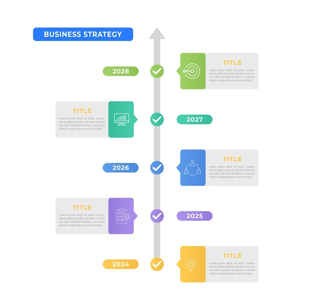 Timeline infographic template design for presentation visualization