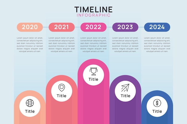 Modello di infografica timeline per la presentazione