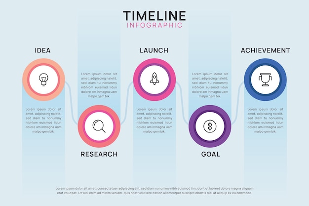 프리젠 테이션을위한 타임 라인 infographic 템플릿