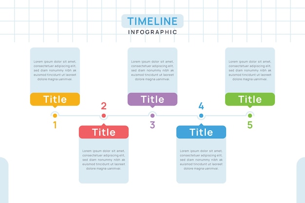 Modello di infografica timeline per la presentazione