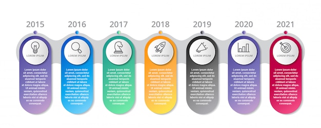 timeline Infographic template with icons options or steps 