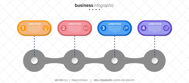 Vector timeline infographic thin line design with icons template for graph diagram presentations busine