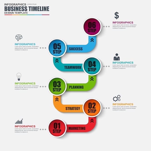 Timeline infographic vector design template. Can be used for workflow layout.