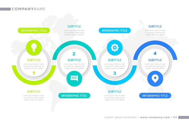 Vector timeline infographic with progress