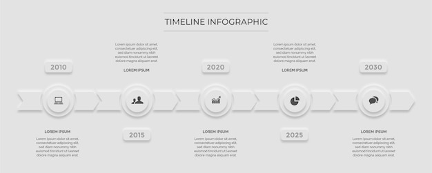 Vector timeline infographic with years