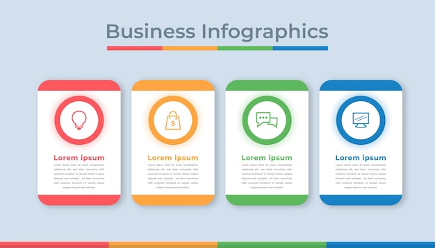 Timeline infographics business data visualization process chart diagram grafico con opzioni di passaggi