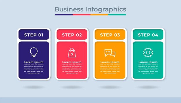 Timeline infographics business data visualization process chart diagram graph with steps options