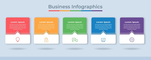 Timeline infographics business data visualization process chart diagram grafico con opzioni di passaggi