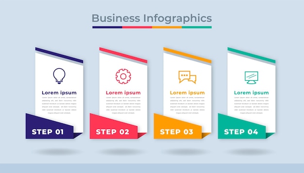 Timeline infographics business data visualization process chart diagram grafico con opzioni di passaggi