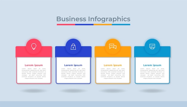 Timeline infographics business data visualization process chart diagram grafico con opzioni di passaggi