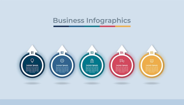Timeline infographics business data visualization process chart diagram grafico con opzioni di passaggi