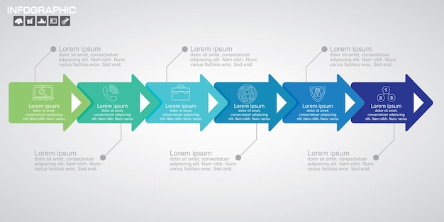 Modello di progettazione infografica timeline con 12 opzioni diagramma di processo illustrazione vettoriale eps10