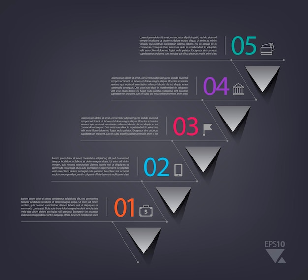 Timeline infographics design template with 5 options process diagram vector eps10 illustration