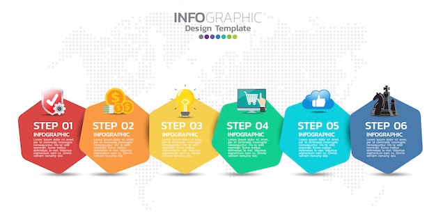 Timeline infographics design template with 5 options, process diagram