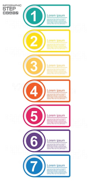 Vector timeline infographics design template with 7 options process diagram vector eps10 illustration