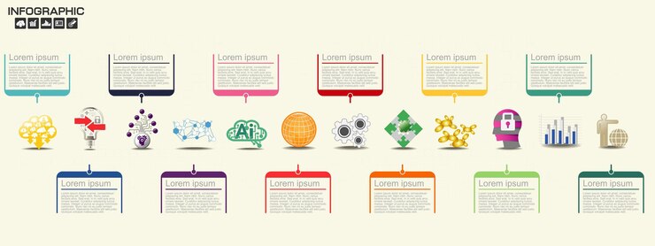 Vector timeline infographics design template with options, process diagram,