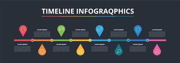 Modello di progettazione infografica timeline