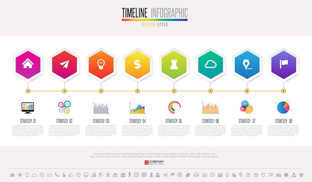 Timeline infographics design template