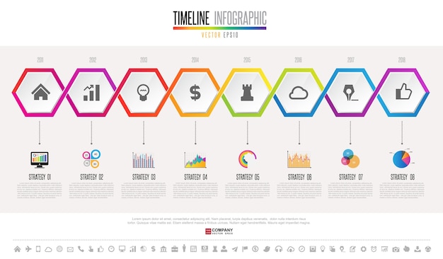 Timeline infographics design template