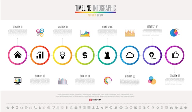 Vector timeline infographics design template